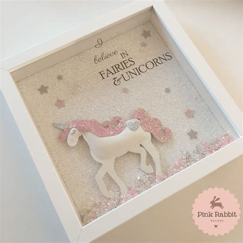 Full Glitter Background Unicorn Frame - Pink Rabbit Designs