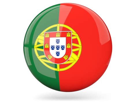 Glossy round icon. Illustration of flag of Portugal