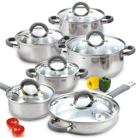 Reviews for Cook N Home 12-Piece Stainless Steel Cookware Set in Gray and Stainless Steel | Pg 1 ...