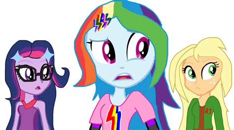 EQG reboot Sci-Twi Rainbow dash and Applejack by Gouhlsrule on DeviantArt