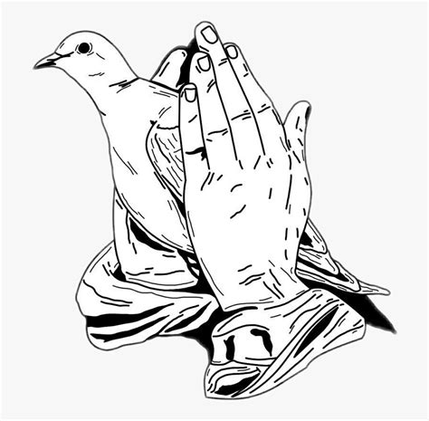 Praying Hands With Dove Clip Art