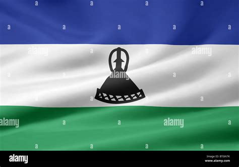 Large flag of Lesotho Stock Photo - Alamy