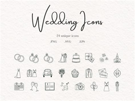 Wedding Icon SVG Wedding Clipart Wedding Timeline Icon Wedding Symbol Hand Drawn Graphic Element ...