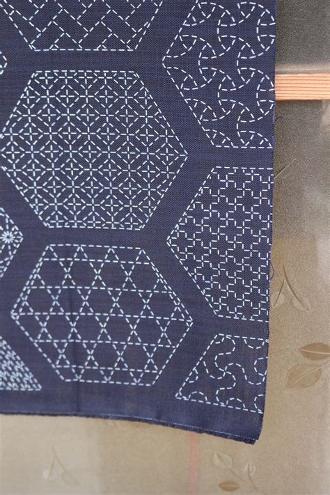 Japanese Sashiko Embroidery Fabric 111 x 52 cm Indigo Blue New | Etsy