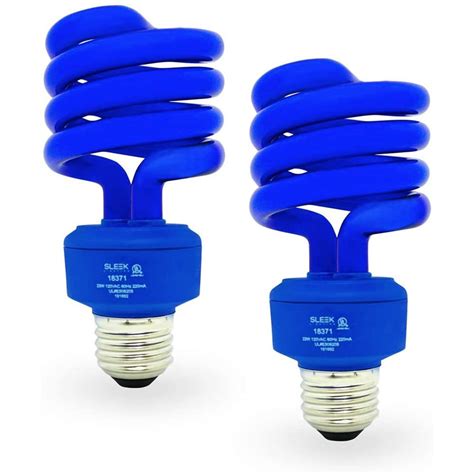 SleekLighting 23 Watt T2 Blue Light Spiral CFL Light Bulb,- UL Approved ...