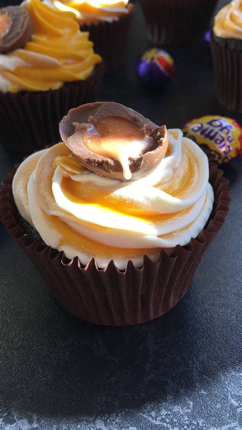 Cadbury creme egg cupcakes - Something Sweet Something Savoury