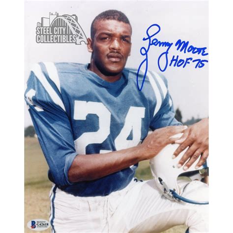 Lenny Moore HOF 75 Autographed Baltimore Colts 8x10 Photo (Color) - BAS ...