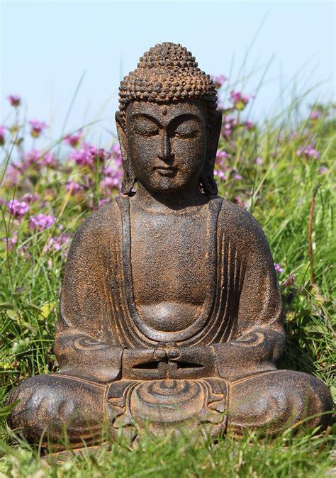 SOLD Meditating Garden Japanese Buddha Statue 12" (#72vc43z): Lotus ...