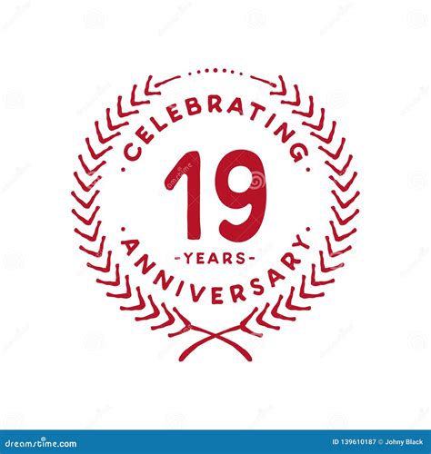 19 Years Design Template. 19th Vector and Illustration Stock Vector ...