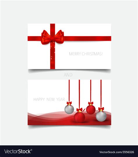 Holiday gift coupons with bows and christmas Vector Image