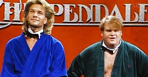 Patrick Swayze and Chris Farley are hilarious in their Chippendales skit