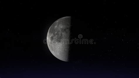 The Moon in Third Quarter Phase. Stock Illustration - Illustration of luna, circle: 212463575