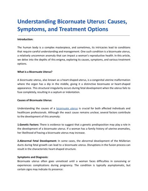 PPT - Understanding Bicornuate Uterus_ Causes, Symptoms, and Treatment ...