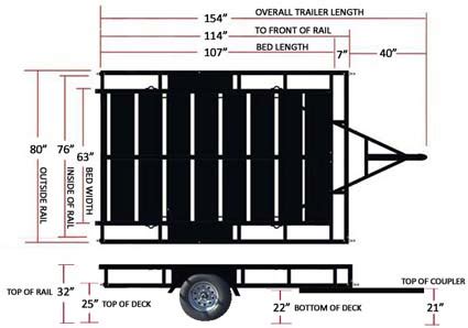 Heavy Duty 9'5" x 7'4" Two Place ATV Trailer