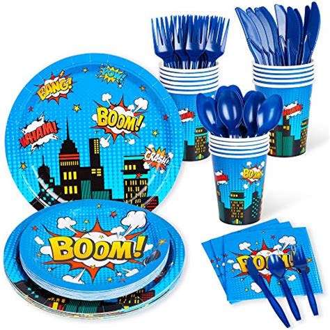 DECORLIFE Superhero Party Decorations, Superhero Party Supplies Serves ...