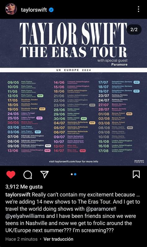 Taylor adds more dates to the European leg of The Eras Tour! : r ...