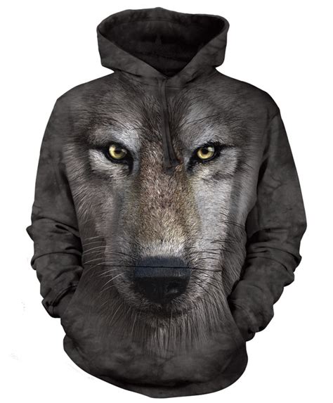 Wolf Face Hoodie Hooded Sweatshirt for Men and Women