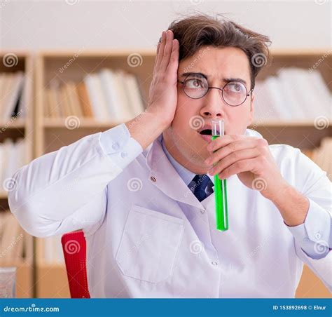 Mad Crazy Scientist Doctor Doing Experiments in a Laboratory Stock Photo - Image of medical ...