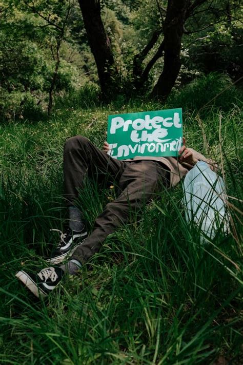 Person Lying Down on Grass with Banner · Free Stock Photo