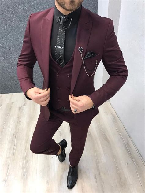 Lancaster Burgundy Slim Fit Suit | Slim fit suits, Dress suits for men, Burgundy suit men