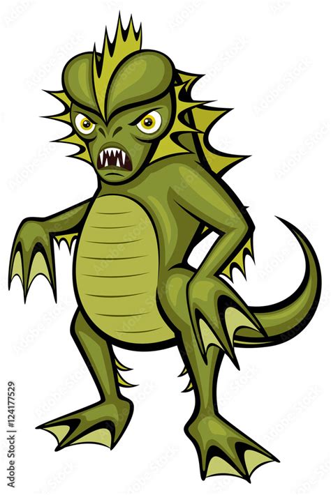 Vector illustration of a cartoon swamp monster. Stock Vector | Adobe Stock