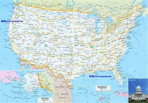 最新版美国地图 - 世界地图全图 - 地理教师网