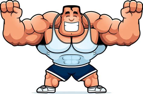 Strong Muscle Man Cartoon Clipart