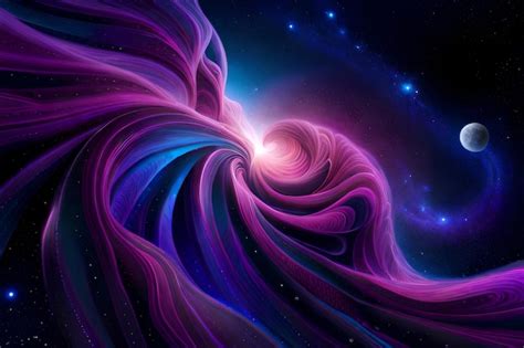 Premium Photo | A purple galaxy wallpaper with a black hole in the center