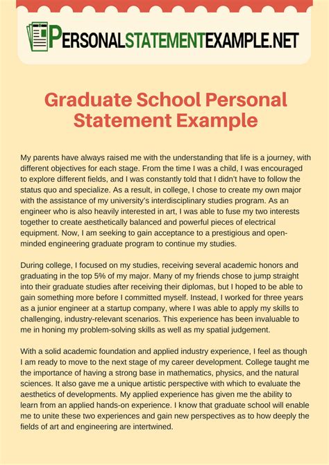 Graduate School Personal Statement Example