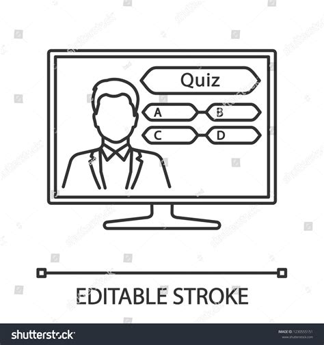 Tv Quiz Show Linear Icon Television Stock Vector (Royalty Free) 1230555151