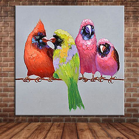 Pintura moderna de Los Animales Loros Aves Pintura Al Óleo Grande de la ...