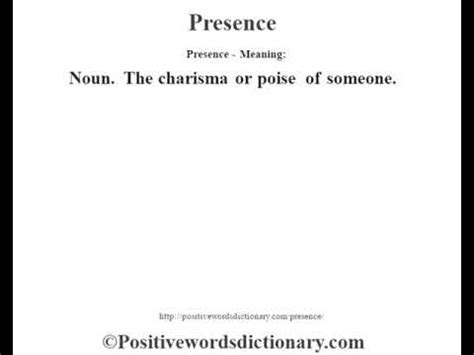 Presence definition | Presence meaning - YouTube