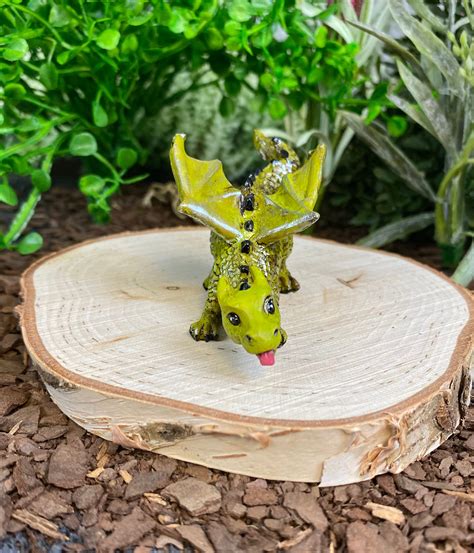 Miniature Green Dragon Figurine Hunting Dragon Fantasy | Etsy