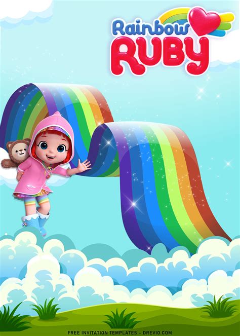 11+ Rainbow Ruby Birthday Invitation Templates For Kids | Download ...