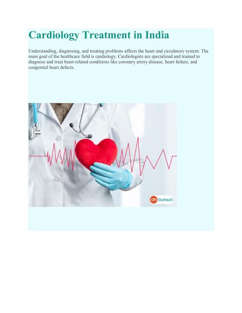 Cardiology Treatment in India by patient care - Issuu