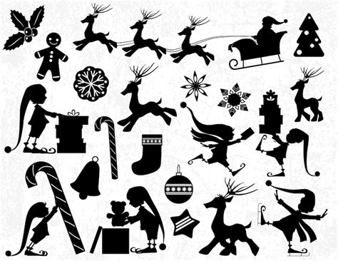 Christmas Silhouettes Christmas Silhouette Clip Arts Cut - Etsy Canada