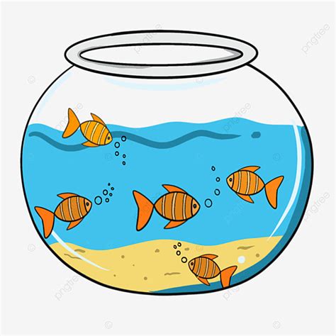 Fish Tanks Clipart Vector, Big Round Fish Tank Clipart, Sand, Fish Tank ...