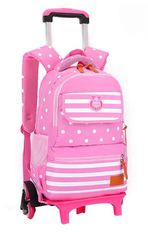 Children Trolley School Bags Removable Backpack Waterproof Travel Luggage bag with 6 Wheels ...