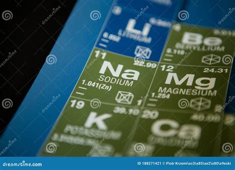 Sodium on the Periodic Table of Elements Stock Image - Image of ...