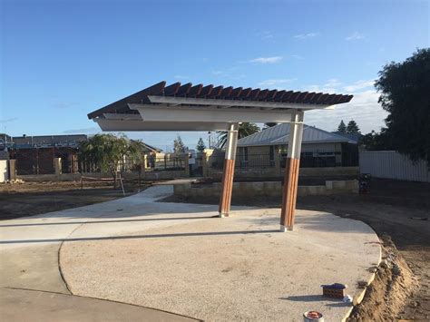 Custom cantilevered pergola on Reef Place Reserve | Pergola, Pergola ...