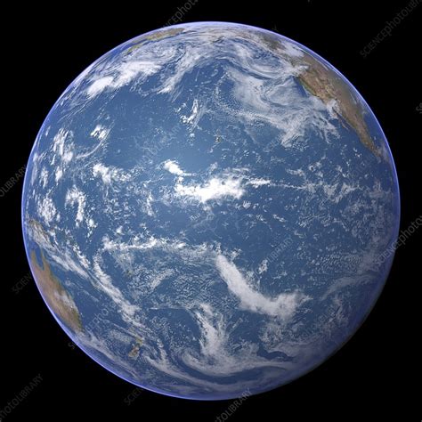 Pacific Ocean, satellite image - Stock Image C001/9020 - Science Photo Library