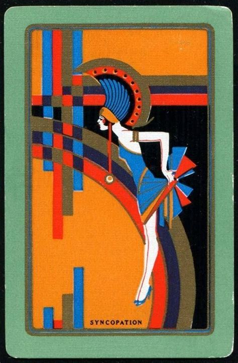 1920′s back of playing card | Art deco illustration, Art deco artwork ...