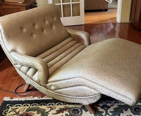 Vintage Contour Cuddle Lounge Chair Retro Rare Hard to Find Double Chase 42 Wide W/ Power Slide ...