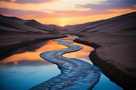 Premium AI Image | desert river landscape