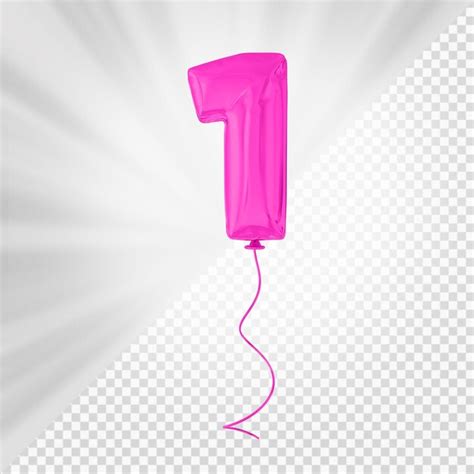 Premium PSD | Pink balloon number 1