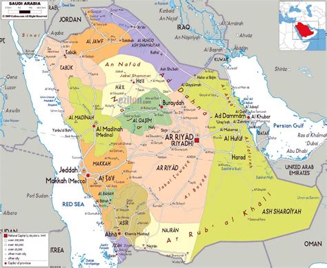 Large political and administrative map of Saudi Arabia with roads ...