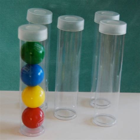 Small Clear plastic tubes with caps Qty 25 use for storage