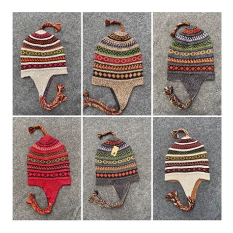 Peruvian Unisex Alpaca Fine Hat With Earflaps, Ear Flaps Hat, Chullo ...