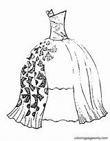 Prom Dress Coloring Page sketch template