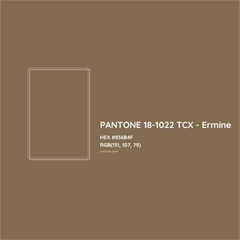 About PANTONE 18-1022 TCX - Ermine Color - Color codes, similar colors and paints - colorxs.com